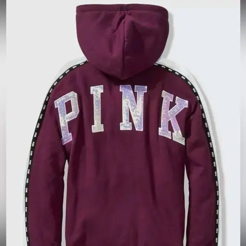 PINK - Victoria's Secret Sequin detail fleece warm tech vs pink hoodie zip up