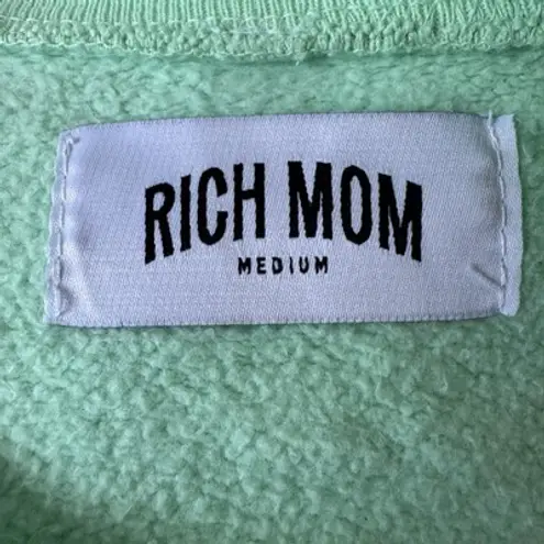 Rich Mom Miami Crewneck Cotton Sweatshirt Mint Green Petal Pink Pastel Medium