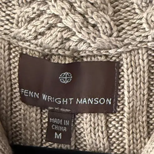 Fenn Wright Manson Womens Knit Faux Fur Vest Sweater Full Zip Brown Size M