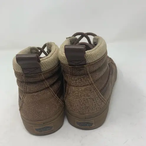 Vans  Sk8-Hi MTE Leather Brown Herringbone Men’s 6.5 Women’s 8 High Top Sneaker - Image 4