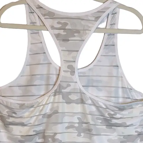 Zyia Active Havana White Camo Stripe Racerback Tank Size XL ZA2373