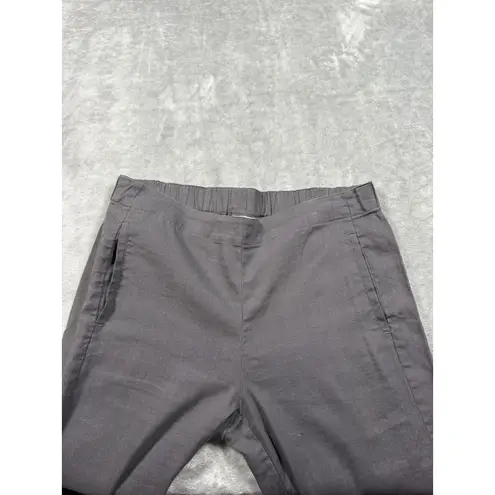 J Jill Linen Stretch Pants Womens 6 Gray Wide Leg Pull On Casual Lightweight