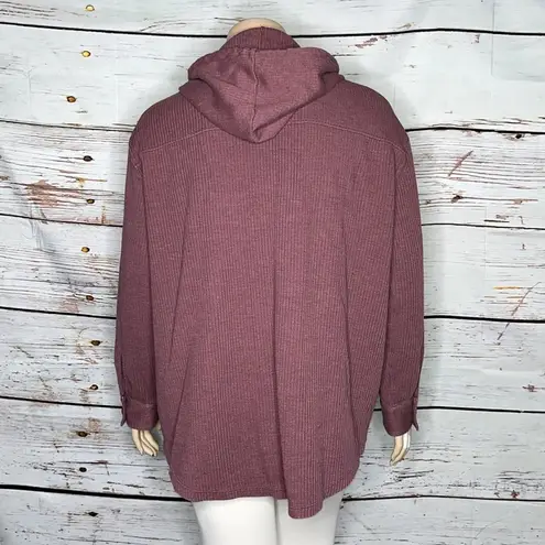 Natural Reflections Size XL Purple Hooded Shacket - Shirt Jacket
