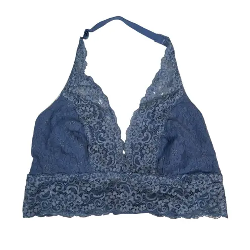 Soma Womens M Bralette Lace Halter in Periwinkle Blue