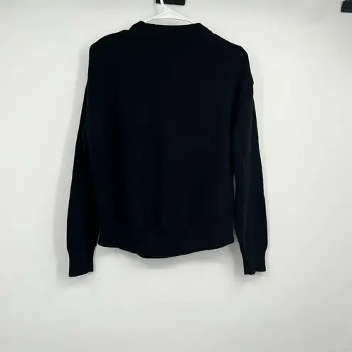 Daily Ritual Womens Knit Sweater M Black Long Sleeve Pullover Preppy Casual Size M