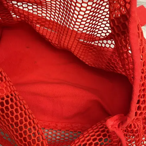 Calzedonia Legwear & Beachwear Red Canvas Mesh Sides Beach Bag Approx 18" X 14"