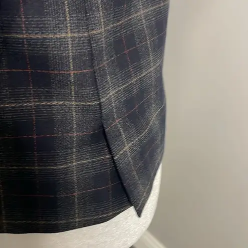 Max Mara Weekend Single Breasted Blazer Size 6 Plaid Navy Business Italy