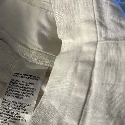 Chico's NWT  100% Linen Embroidered Crops Pant