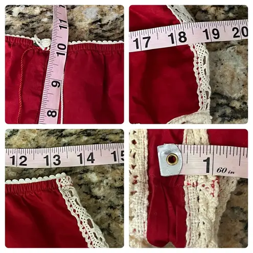 Victoria's Secret Victoria Secret Womens Red Crochet Trim High Rise Sleep Shorts Red S