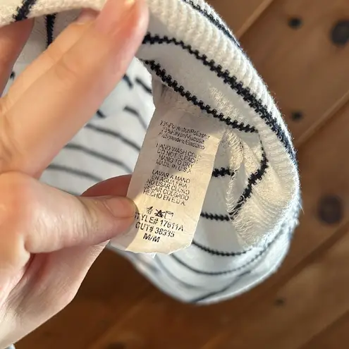 I Joah black and white striped tie front top Size M