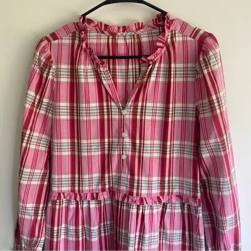 Handmade plaid tiered ruffle dress s/m