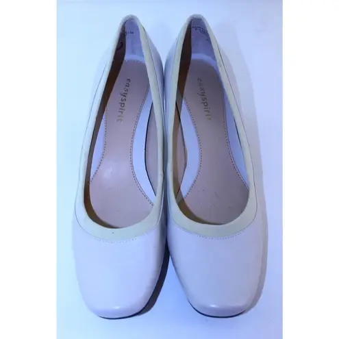 Easy Spirit Vicki Cream Leather Kitten Heels 6.5 M