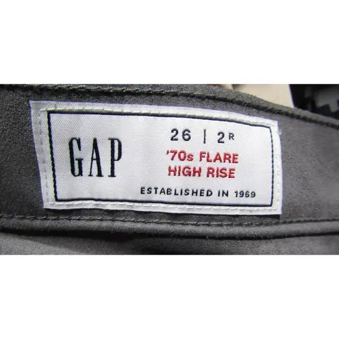 NWT The Gap SZ.26 High Rise Vegan Suede Retro ’70s Flare Jeans Pants Grey Gray
