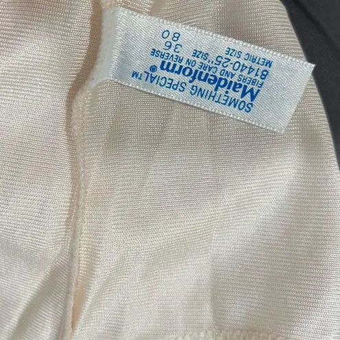 Maidenform Vintage  Ivory Cream Satin Slip Dress Lace Trim USA Made Size 36