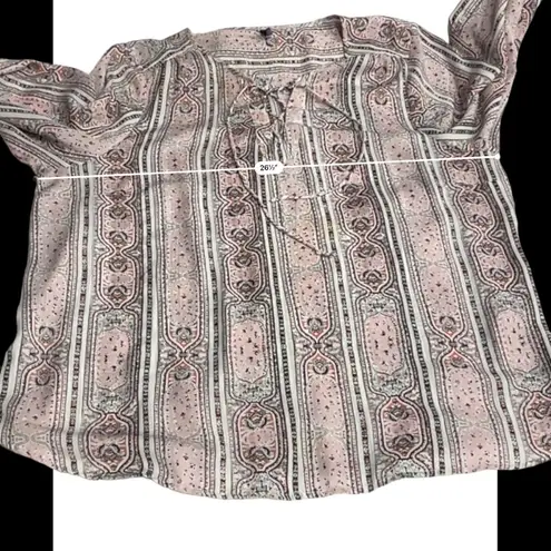 NYDJ Not Your Daughters Jeans Paisley Print Long Sleeve Blouse Plus Size 2X Purple Size XXL