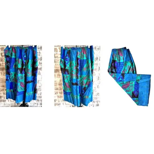 VTG Lady Carol New York Suit Two Piece Tailored Abstract Paisley Colorful EUC Blue Size undefined