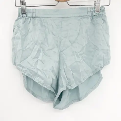 LUNYA Womens Washable Silk Luxury Sleepwear Pajama Lounge Sleep Shorts Size XS Blue