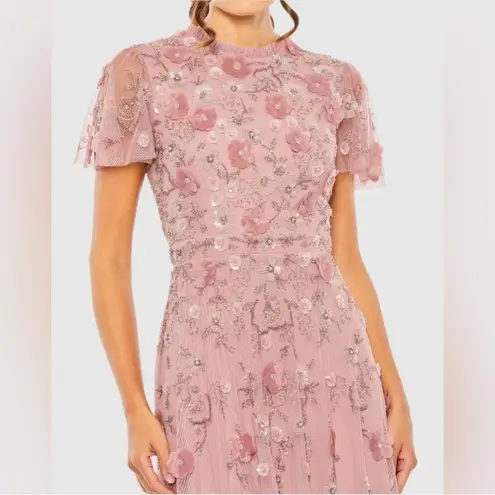 Mac Duggal NEW 9212 Embellished High Neck Cap Sleeve A Line Dress SZ 6