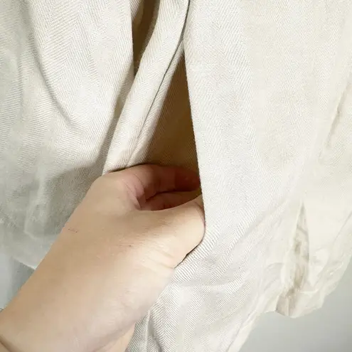 Bondi Born Sand Portuguese Linen Relaxed Bell Sleeve Delphi Dress XS