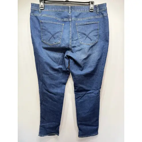 CJ Banks Blue Denim Jeans Slim Leg Comfort Waistband 18W Basic Comfy