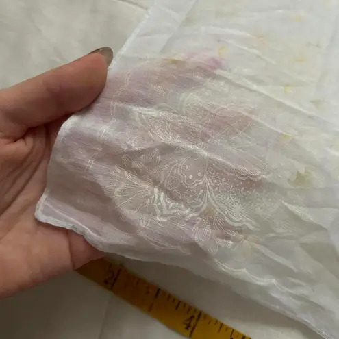 White pastel sheer butterfly print bandana 0812