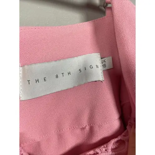 The 8th Sign Crochet lace Midi Dress Size 16 Baby Pink Barbiecore Girlhoodcore