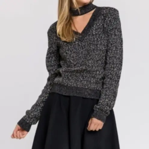 Endless Rose Sweater Choker Neck Sweater Top