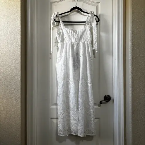 Farm Rio Eyelet Embroidered Midi Dress Size XS NWT