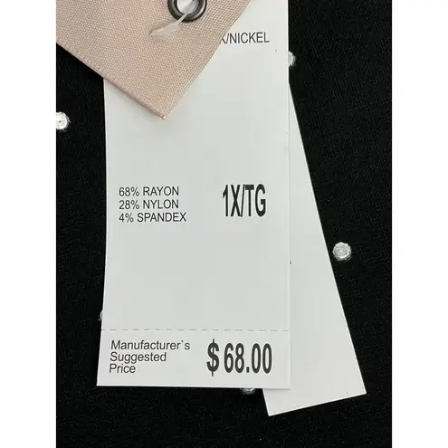 Philosophy Woman 1X Black White Polka Dot Slim Ankle Pants NWT Stretch MSRP $68 Size undefined