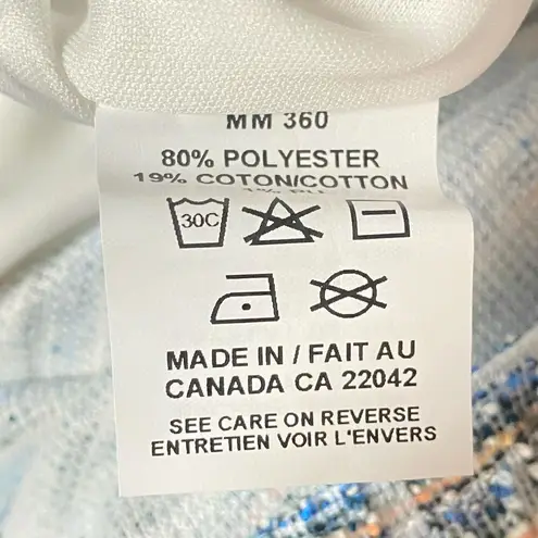 Margaret M Women Large Plaid Textured Lined Skirt Light Blue Pencil A