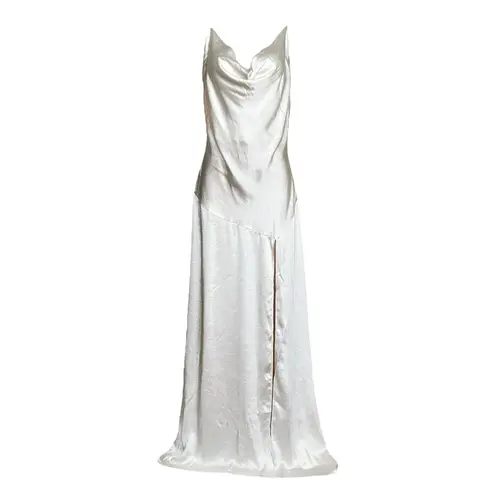 Elliatt Clementine Long Satin Gown, Ivory, XL