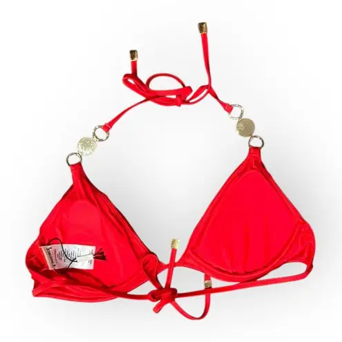 L'Agence Annabelle Shimmer Triangle Bikini Top Size Small