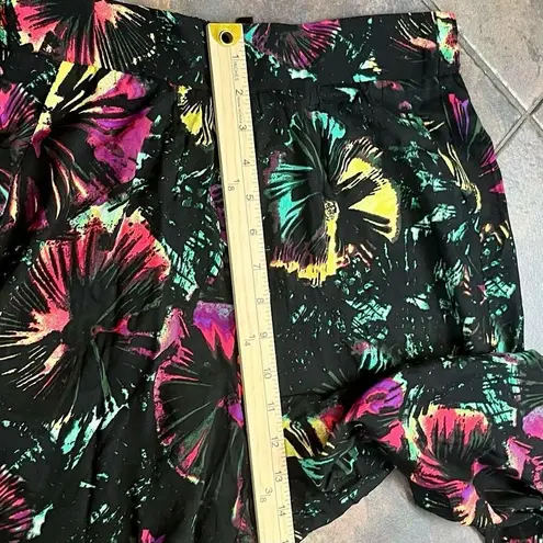 New! NWT BCBG Maxazria Multicolored Floral Wide Leg Pants Small Yellow