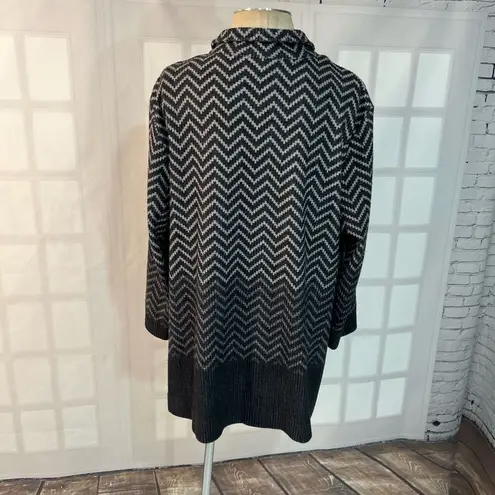 John & Mark Black Geometric Button Down Long Sleeve Cardigan Sweater Size XL Gray