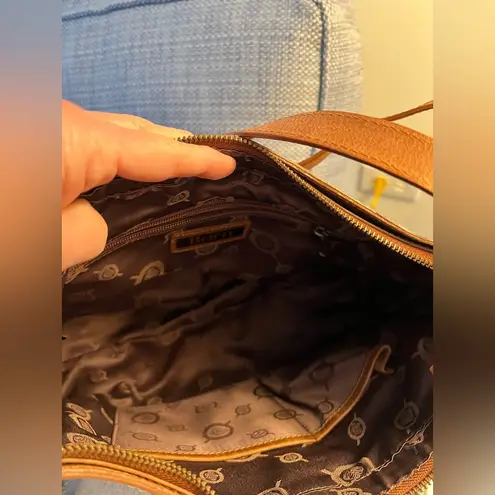 BORN Brown Leather Shoulder/Crossbody Saddle Bag can be worn shoulder or cross