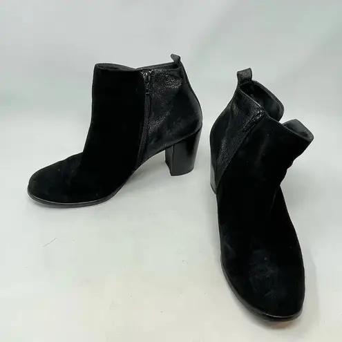 Paul Green Rockin Booties Black Suede Leather Metallic Size 7 / US 9.5