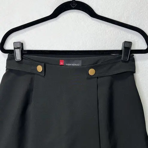 Misha‎ Nonoo Black Midi Skirt Button Large Side Zip Business Casual - Image 4