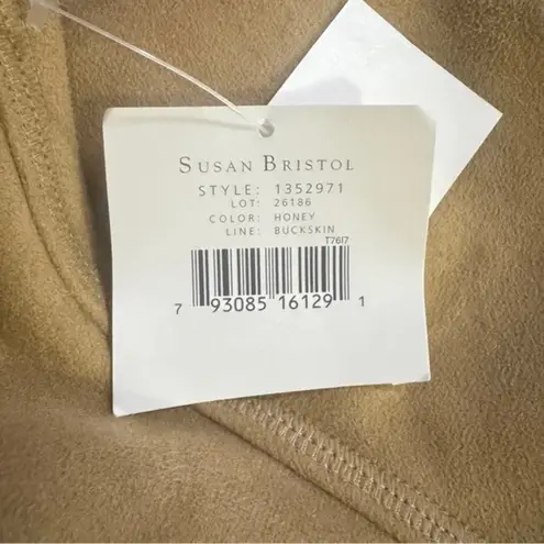 Susan Bristol Vintage Honey Faux Suede Vest Buckskin Style – Large NWT