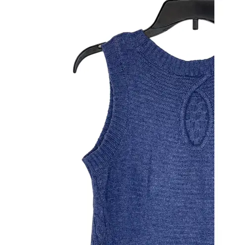 Moth Anthropologie Women Vest Sweater Tank Top Layered Keyhole Knit Blue XS