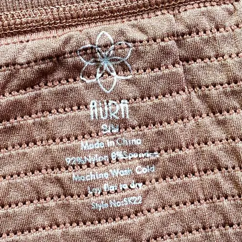 Aura Short Brown Ribbed Activewear Athleisure Mini Skirt ~ Women's Size S/M