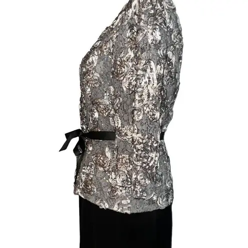 Alex Evenings black and silver two-piece evening wear