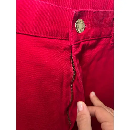 Lauren Jeans Co. Ralph Lauren Red Denim Pants Gold Hardware High Rise Size 10
