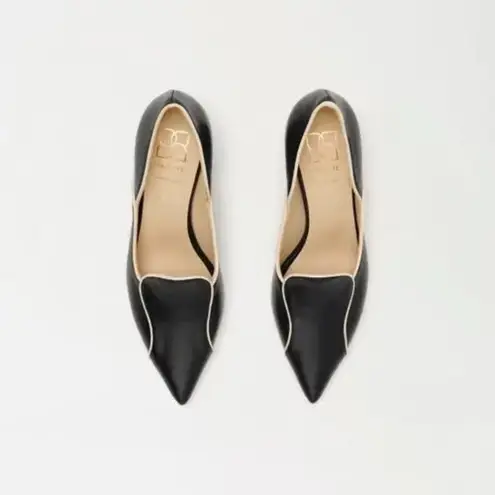 Mavette Fiona Chunky Heel Loafers Black Leather Size 8.5