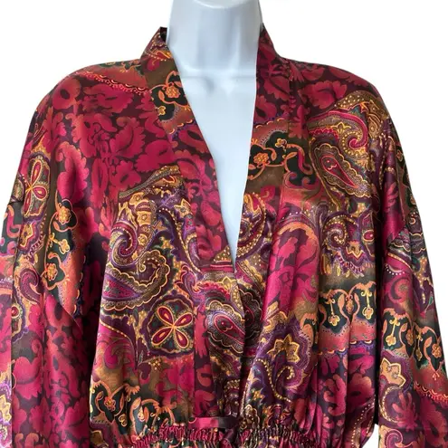 Vintage Victoria’s Secret Robe Floral Satin Y2K Lingerie Glam Coquette M/L Size L