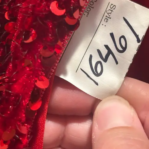 Tiffany Designs red sequin formal prom pageant party dress size 6