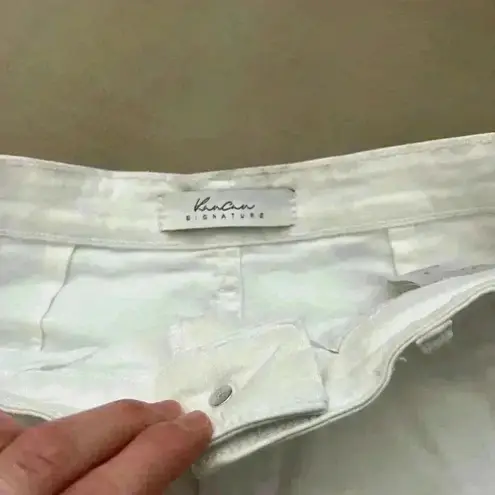 Kancan White Denim Skirt Large Pocket Denim Skirt : S