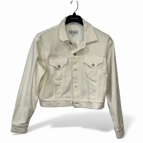 ETICA Jacket Cream Courdory Small Chelsey Mini Crop Utility Trucker Pockets NWT