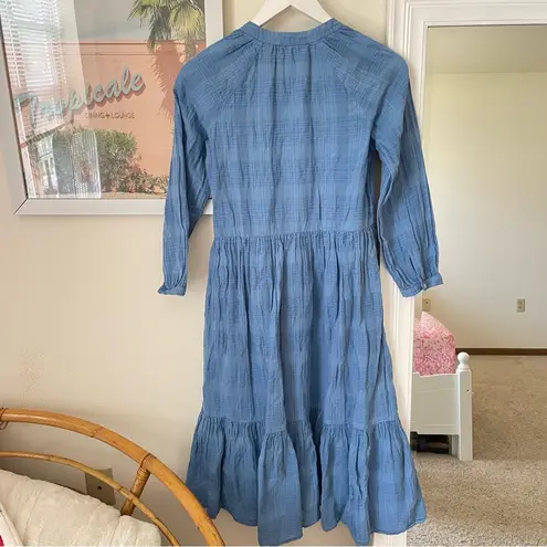 Veronica Beard Blue Sarita Ruffle-Hem Dress in Size XS