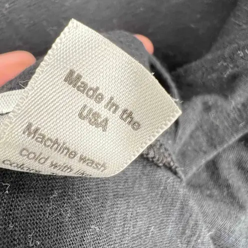 LA Made Tunic Dress Black Long Sleeve Mock Neck US Made Estimated Small Oversized