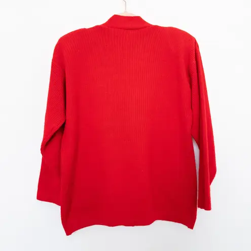 VTG Liebe Womens Cardigan Sweater One Size Red Beaded Holiday Retro